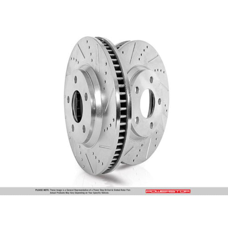 Corvette C8 Power Stop Evolution Front Drilled & Slotted Rotor - Pair Non Z51 2020-2024