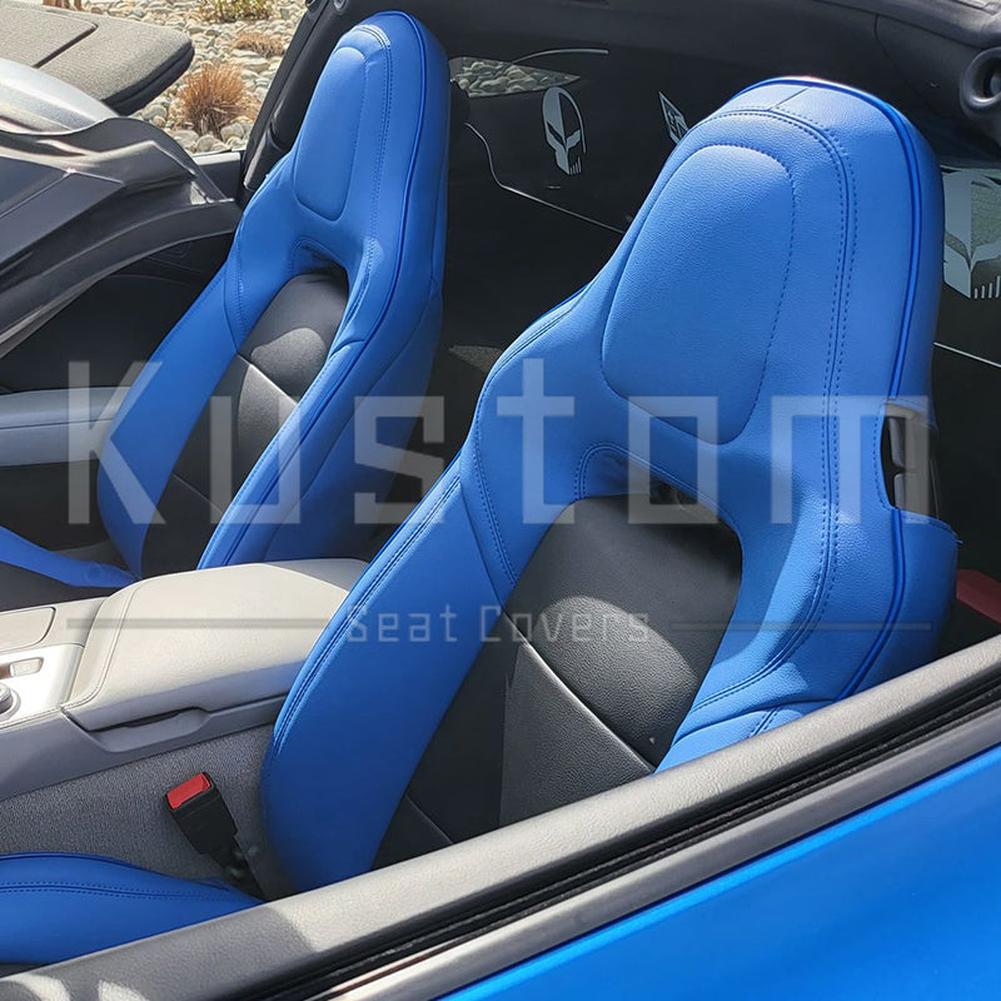 Corvette Custom Leather Seat Covers - Standard Seats : 2014-2019 C7 Stingray, Z51, Z06, Grand Sport