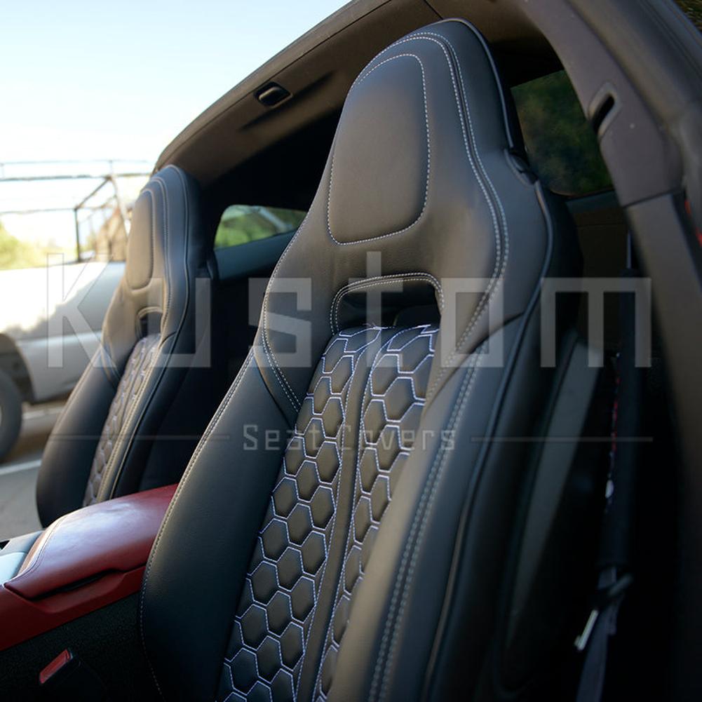 Corvette Custom Leather Seat Covers - Standard Seats : 2014-2019 C7 Stingray, Z51, Z06, Grand Sport