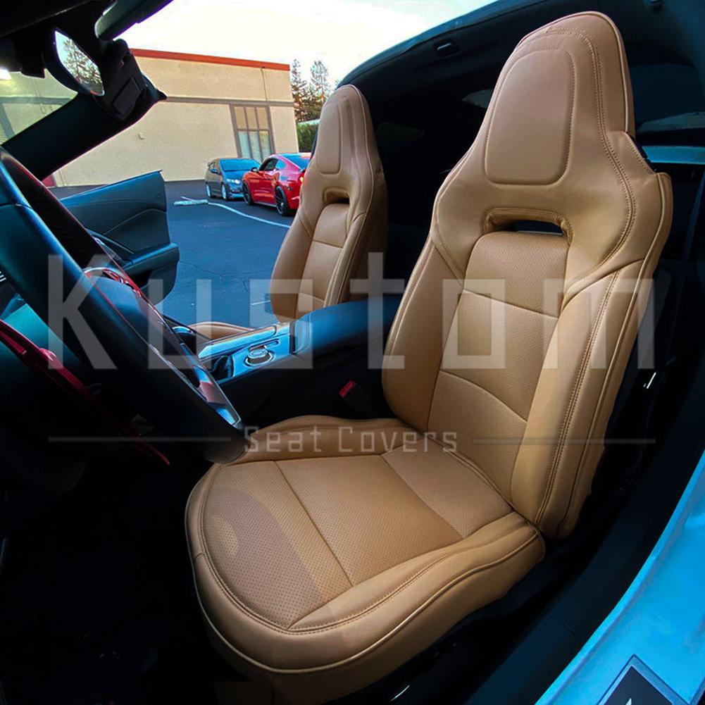Corvette Custom Leather Seat Covers - Standard Seats : 2014-2019 C7 Stingray, Z51, Z06, Grand Sport