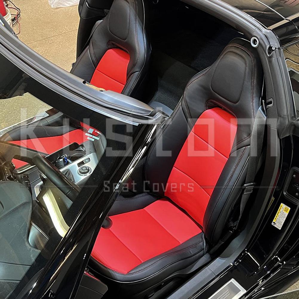 Corvette Custom Leather Seat Covers - Standard Seats : 2014-2019 C7 Stingray, Z51, Z06, Grand Sport