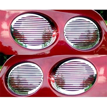 Corvette Taillight Grilles Billet Style - Polished Stainless Steel 4 Pc. Set : 1997-2004 C5 & Z06