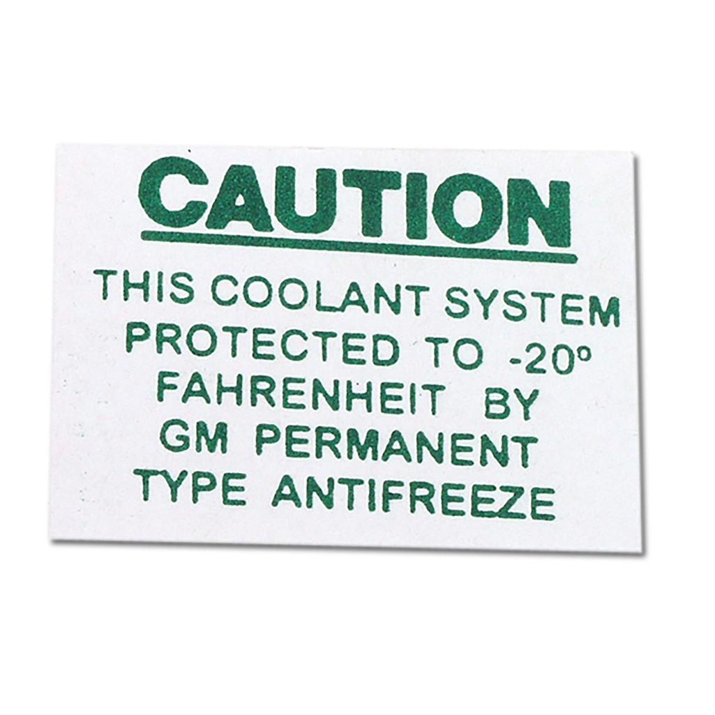 C1 1955-1962 Corvette Decal, Caution - 55-57 On Radiator/61-62 On Expansion Tank