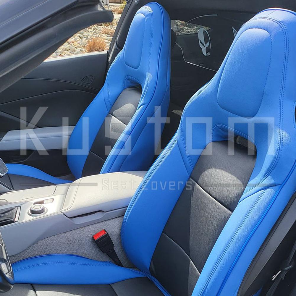 Corvette Custom Leather Seat Covers - Standard Seats : 2014-2019 C7 Stingray, Z51, Z06, Grand Sport