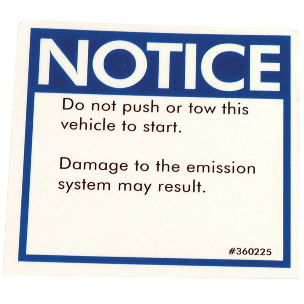 C3 1974-1976 Corvette Label - "Notice"