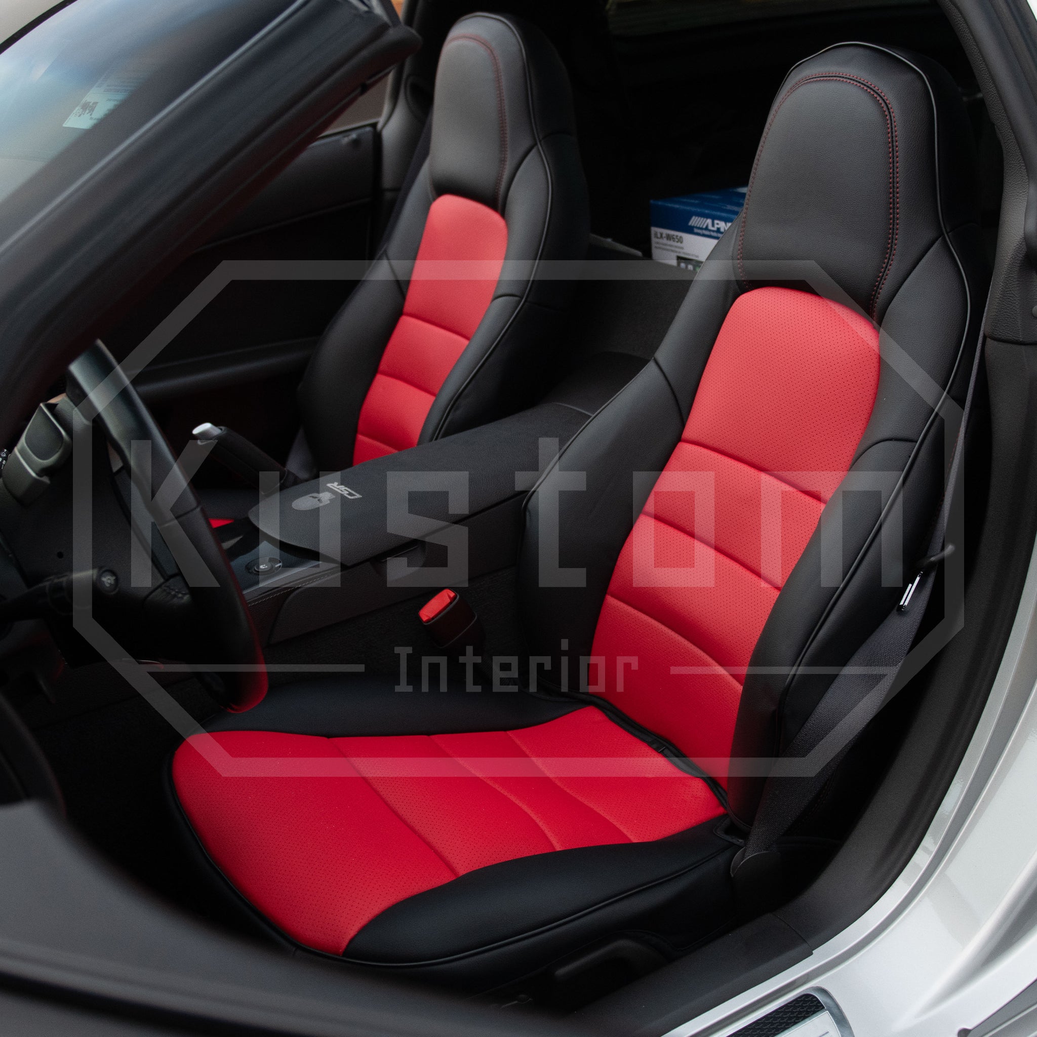 Corvette Custom Leather Seat Covers For Standard Seats : 2005-2013 C6