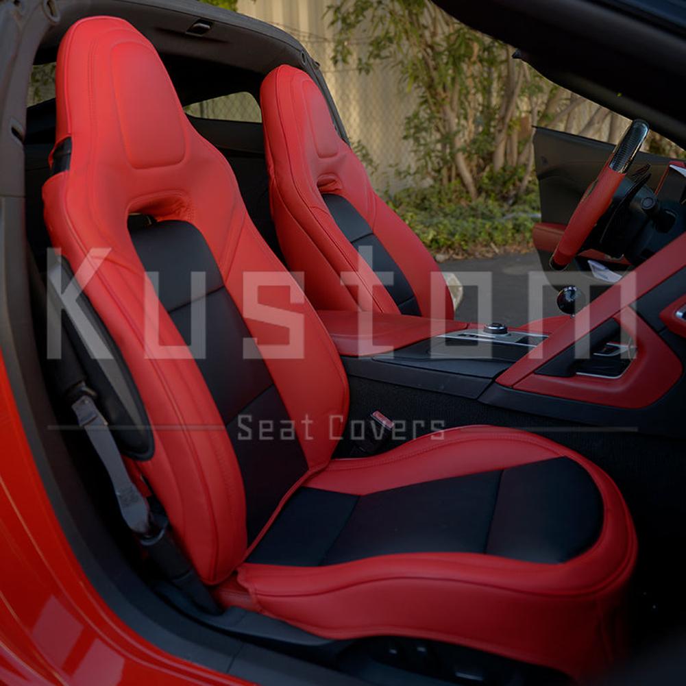 Corvette Custom Leather Seat Covers - Standard Seats : 2014-2019 C7 Stingray, Z51, Z06, Grand Sport