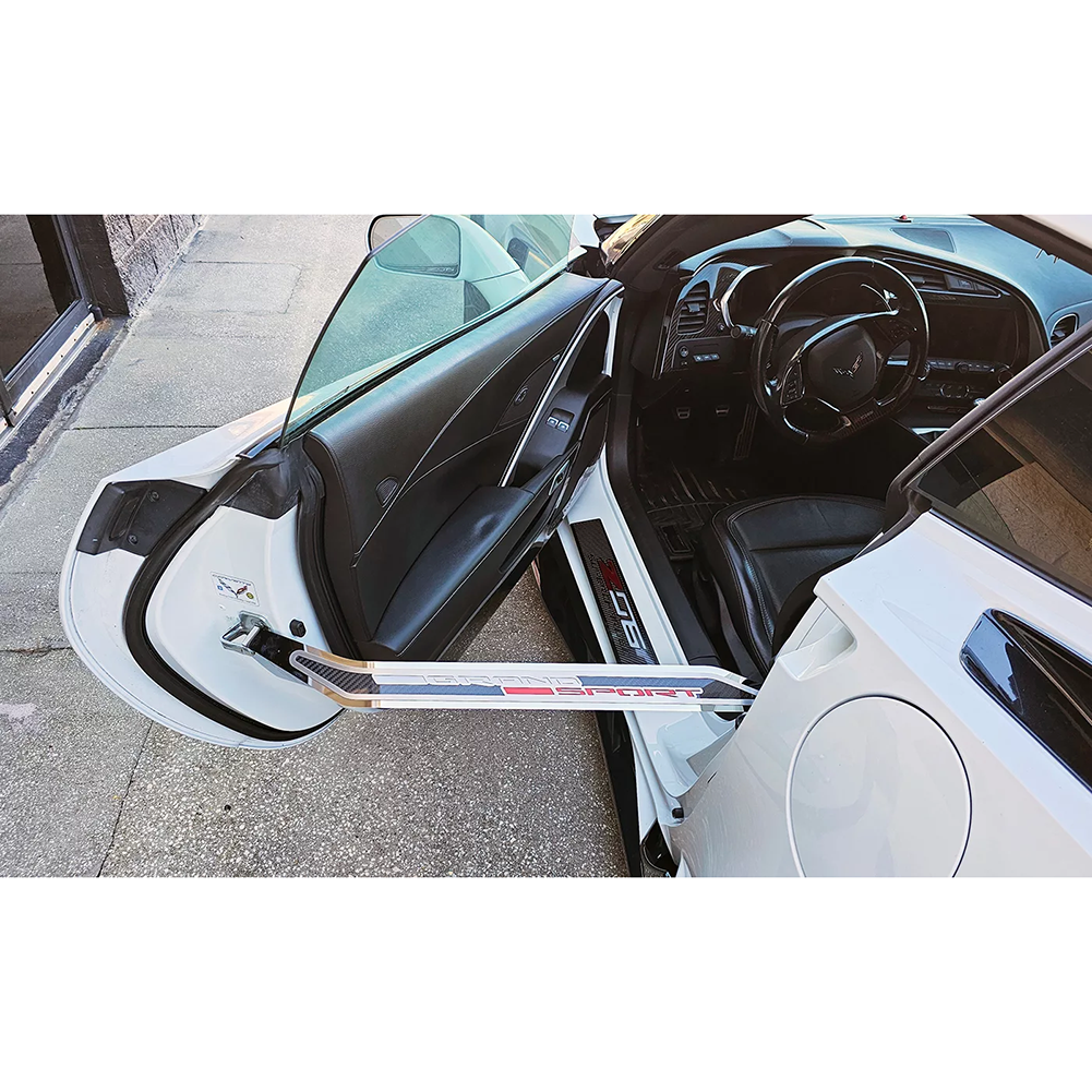 Corvette Door Prop Stainless w/ Real Carbon Fiber Insert : 2017-2019 C7 Grand Sport
