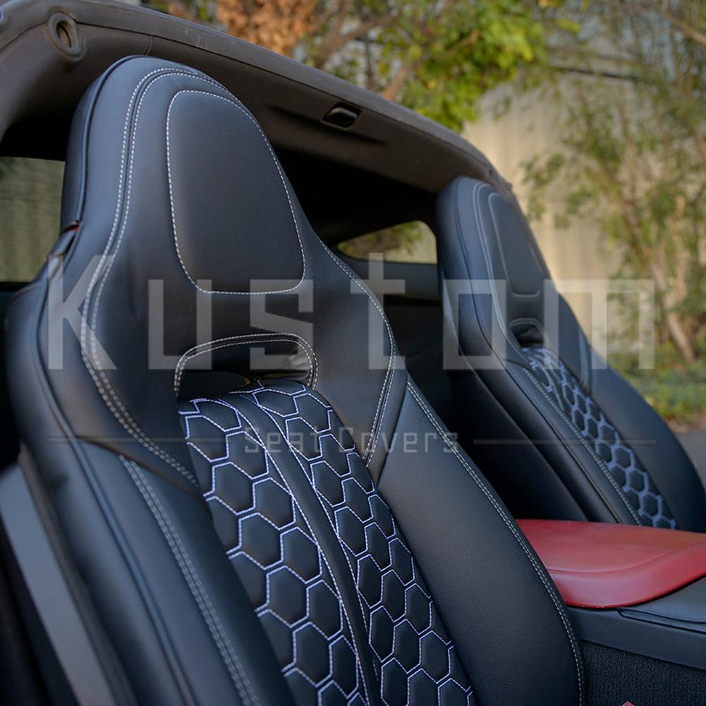 Corvette Custom Leather Seat Covers - Standard Seats : 2014-2019 C7 Stingray, Z51, Z06, Grand Sport