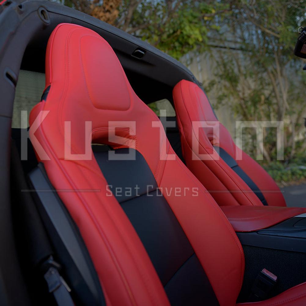 Corvette Custom Leather Seat Covers - Standard Seats : 2014-2019 C7 Stingray, Z51, Z06, Grand Sport