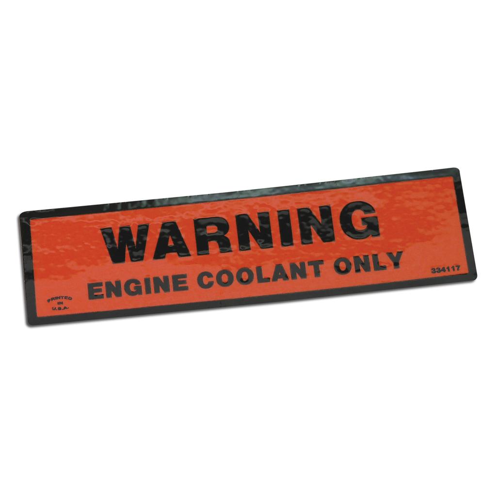 C3 1974-1978 Corvette Decal, Coolant Warning