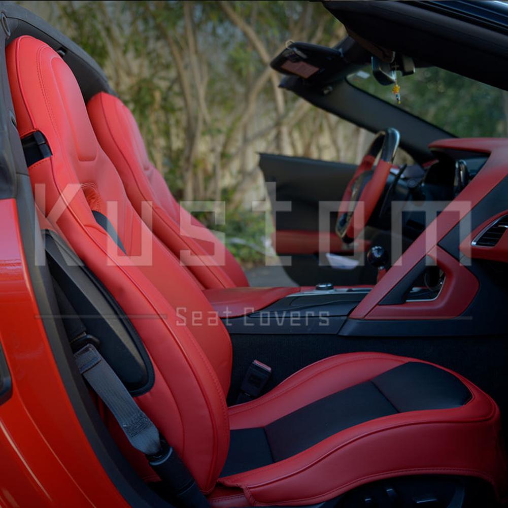Corvette Custom Leather Seat Covers - Standard Seats : 2014-2019 C7 Stingray, Z51, Z06, Grand Sport