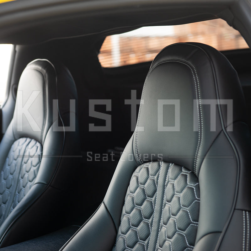 Corvette Custom Leather Seat Covers For Standard Seats : 2005-2013 C6