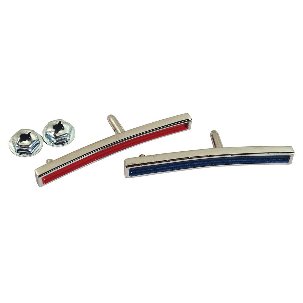 C1 1960-1962 Corvette Dash Insert Bars, Red/Blue