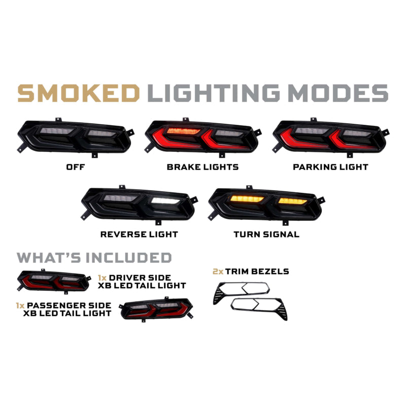 Corvette Taillight - Morimoto C7 Xb- Led Taillights Smoked Facelift : 2014 - 2019 C7, Z06, Grand Sport & ZR1