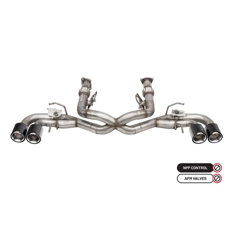 Corvette C8 Corsa RWD 3in Valved Cat-Back Delete w/ NPP w/4.5in CF Polished Tips 2020-2024