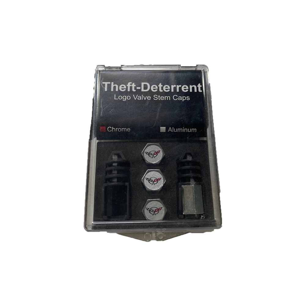 Corvette Theft Deterrent Valve Stem Caps w/C5 Logo : 1997-2004 C5