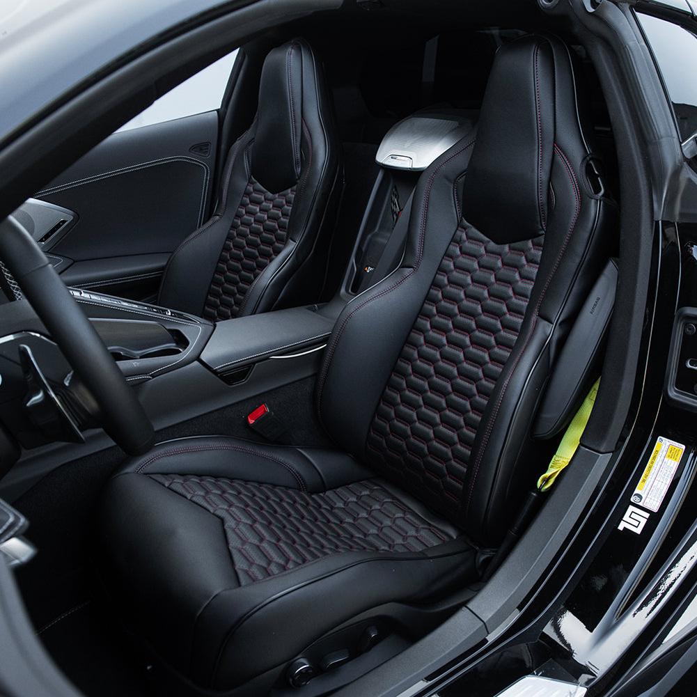 Corvette Custom Leather Seat Covers - GT1 Standard Seats : 2020-2026 C8 Stingray, Z51, Z06