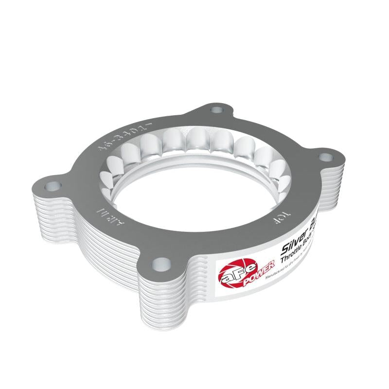 aFe 2020 Vette C8 Silver Bullet Aluminum Throttle Body Spacer Works w/ Factory Intake Only - Silver