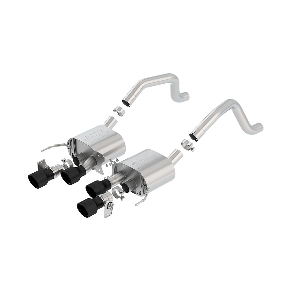 C7 Z06 Corvette Borla ATAK Axle-Back Exhaust System w/NPP Valves, Black Quad Tips : 2015-2019 Z06 & Grand Sport