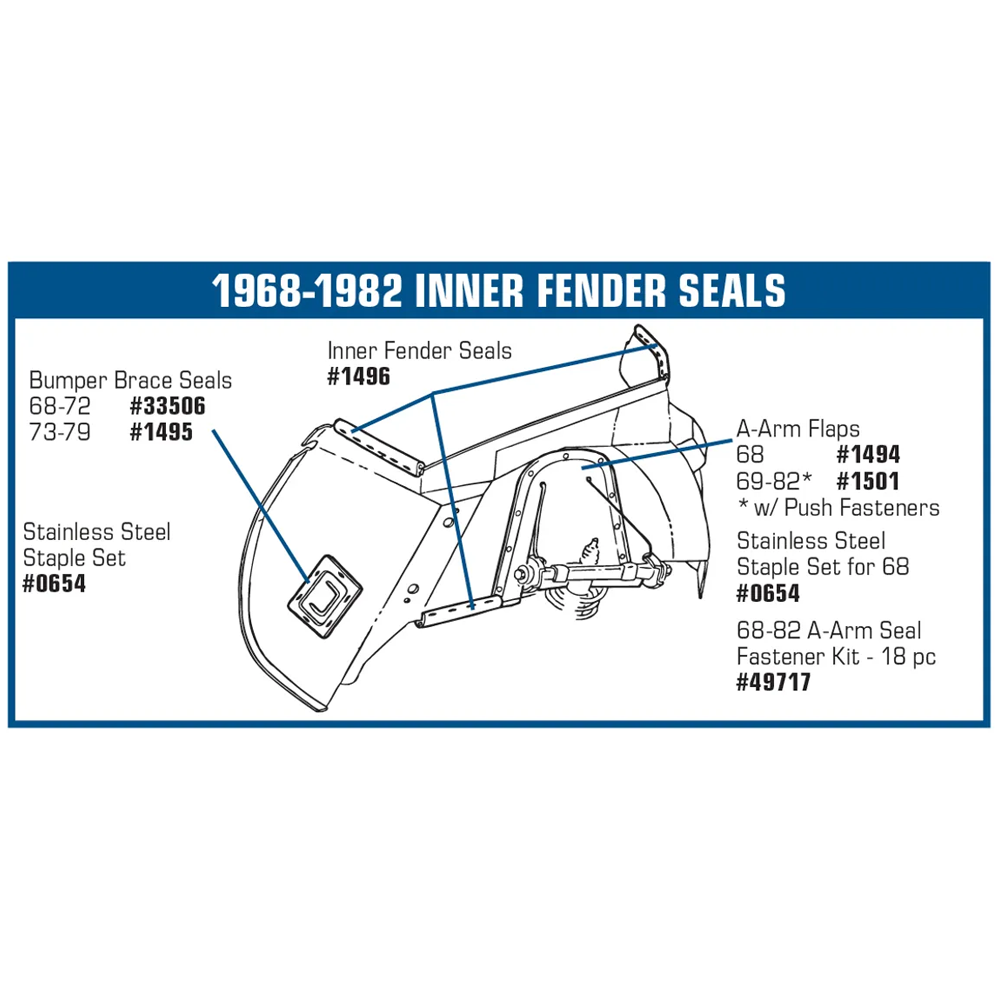 C3 1968-1982 Corvette A-Arm Dust Covers W/Fasteners 68L