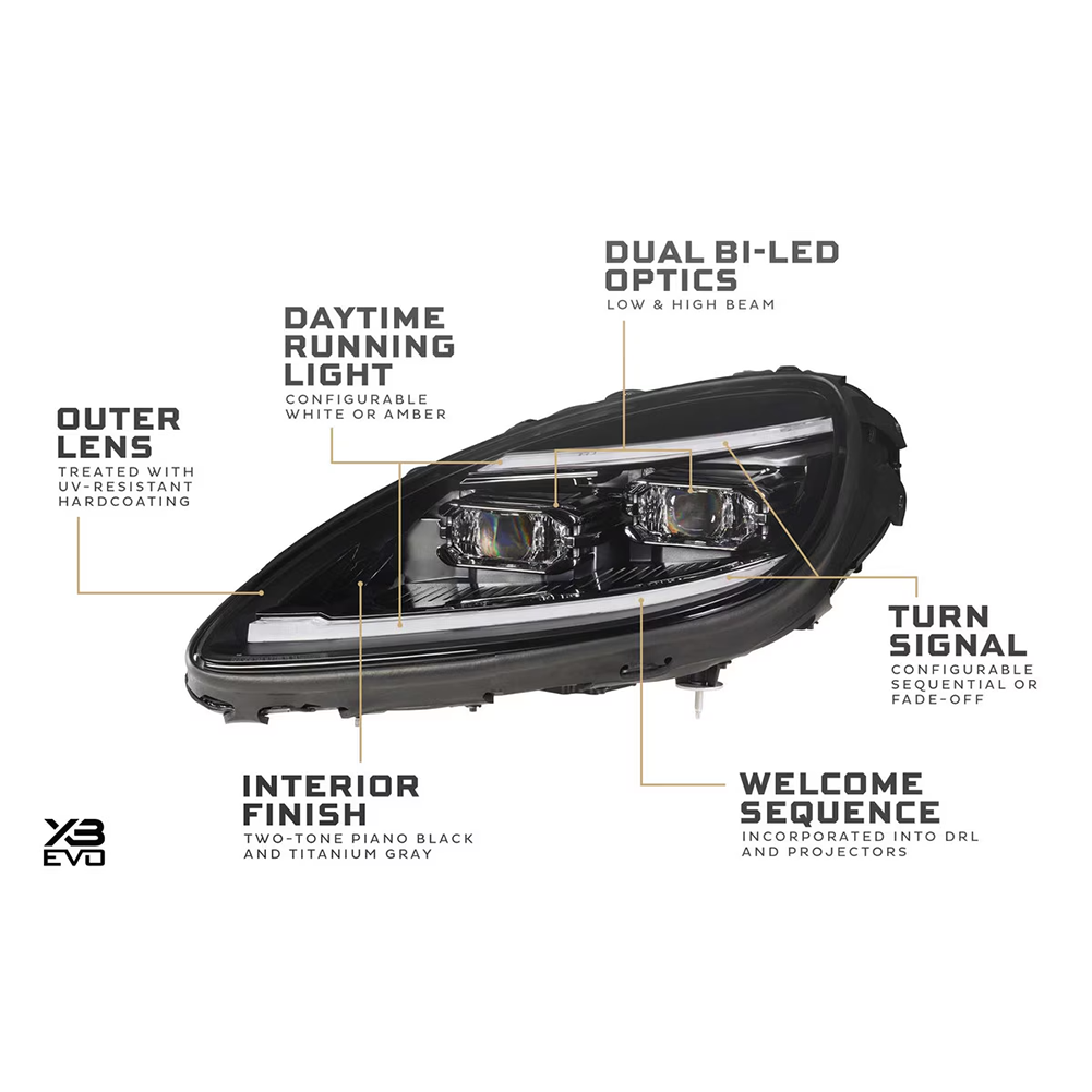 Corvette Headlight - Morimoto XB Evo Led Headlights : 2005 - 2013 C6,  Z06, Grand Sport & ZR1