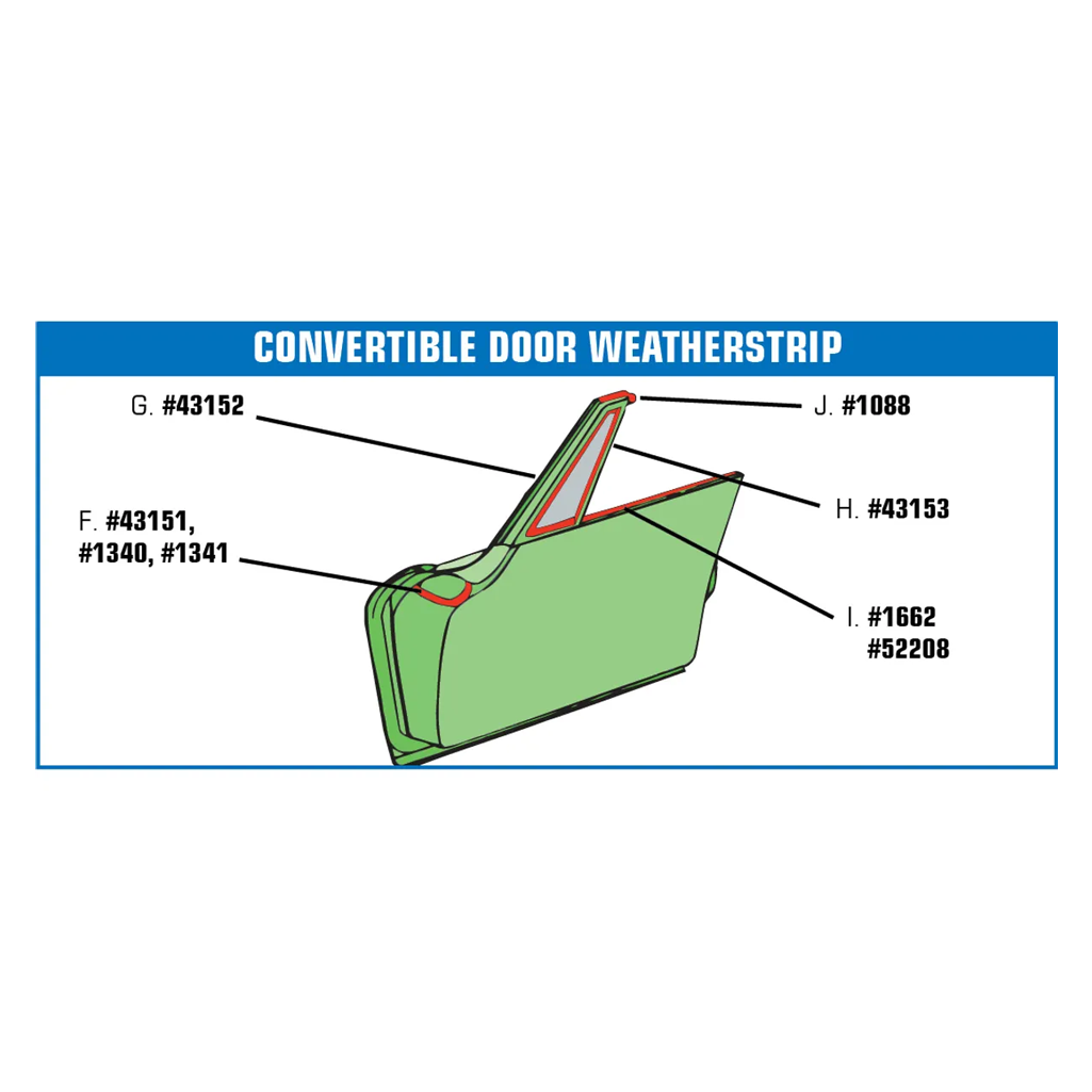C2 1963-1967 Corvette Window Seals - Outer Convertible - Pair