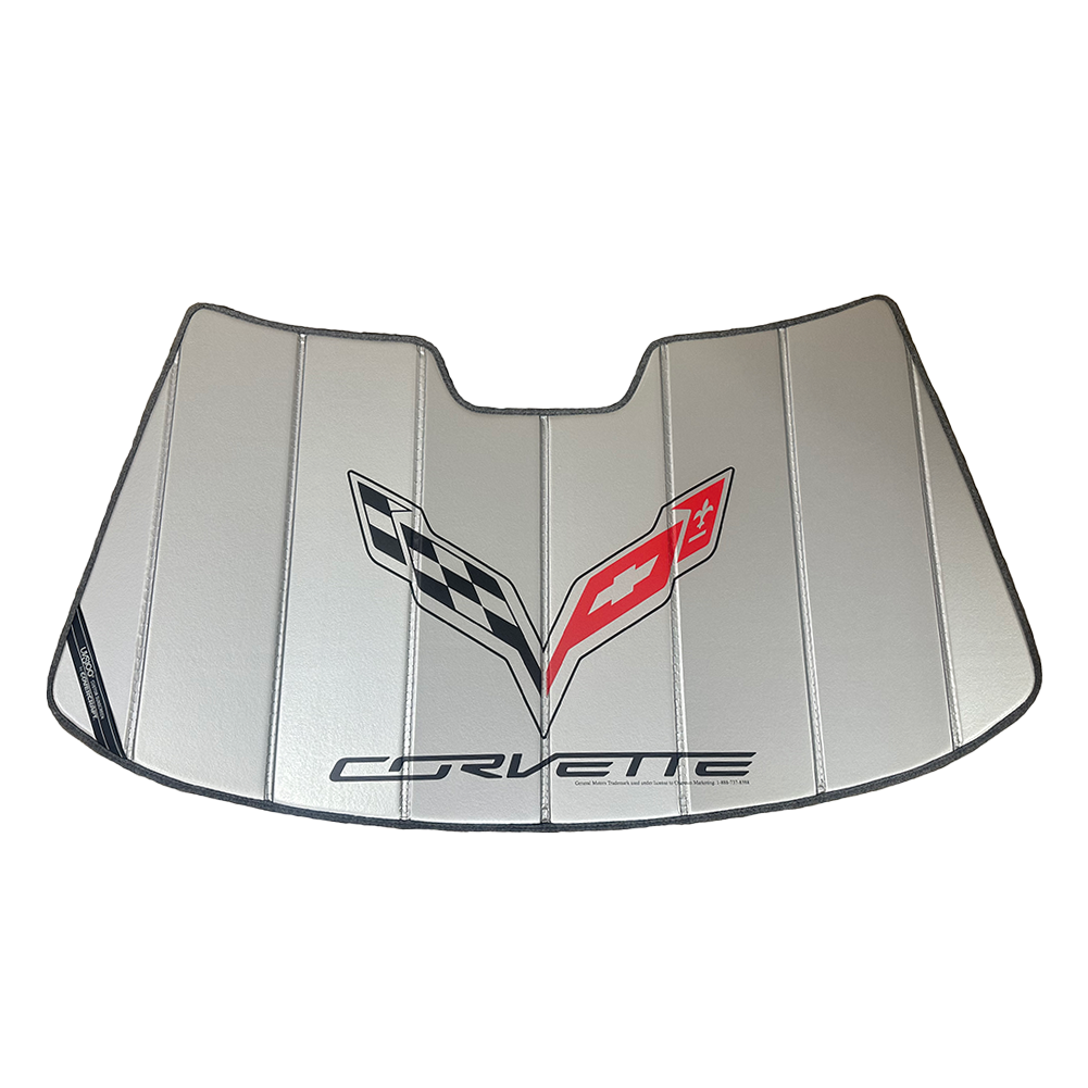 Corvette Accordion Style Sunshade - Insulated Misprinted w/ C7 Logo : 1997 - 2004 C5
