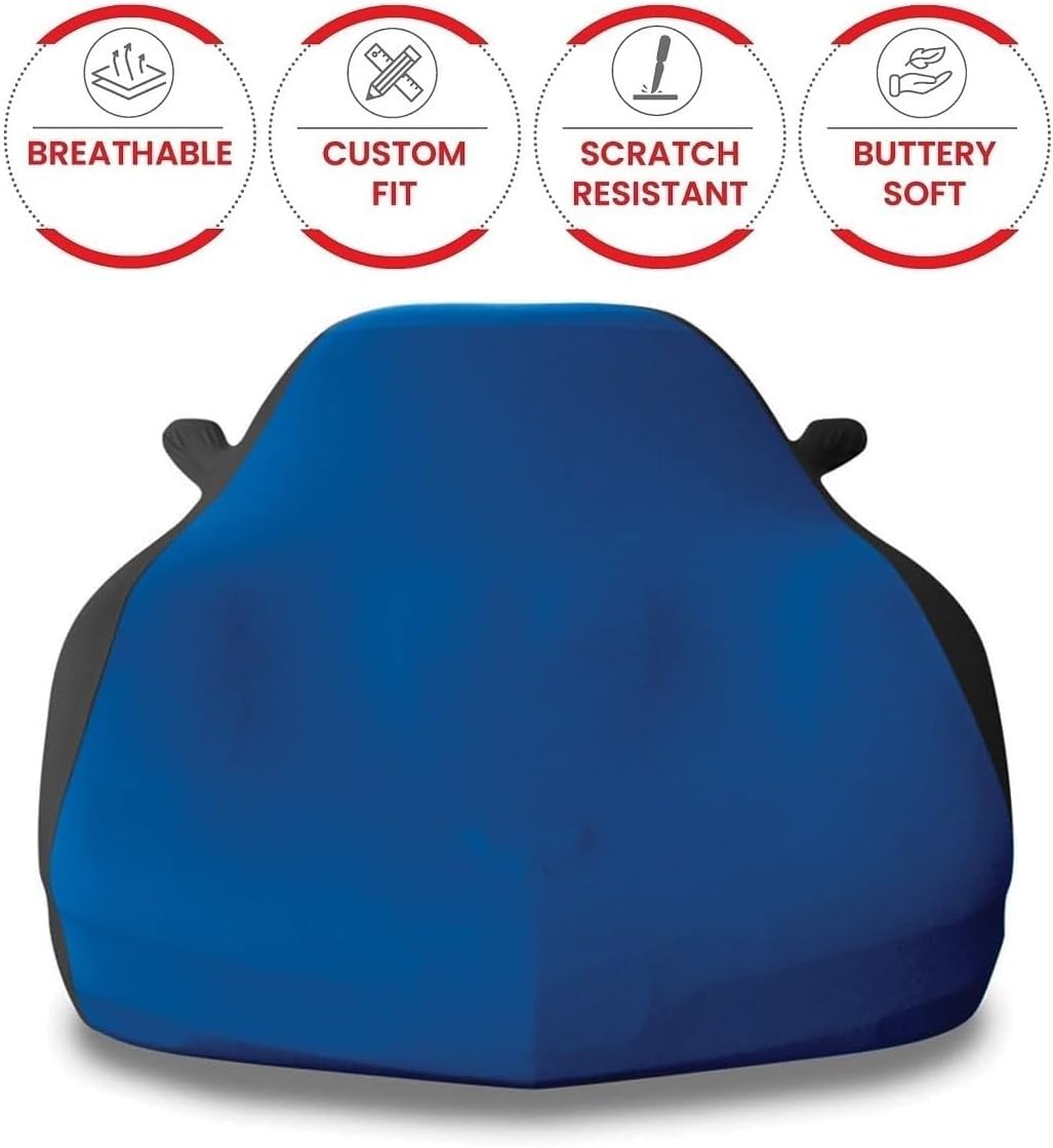 Corvette Ultraguard Stretch Satin Sport Car Cover - Blue/Black - Indoor : 1984-1996 C4