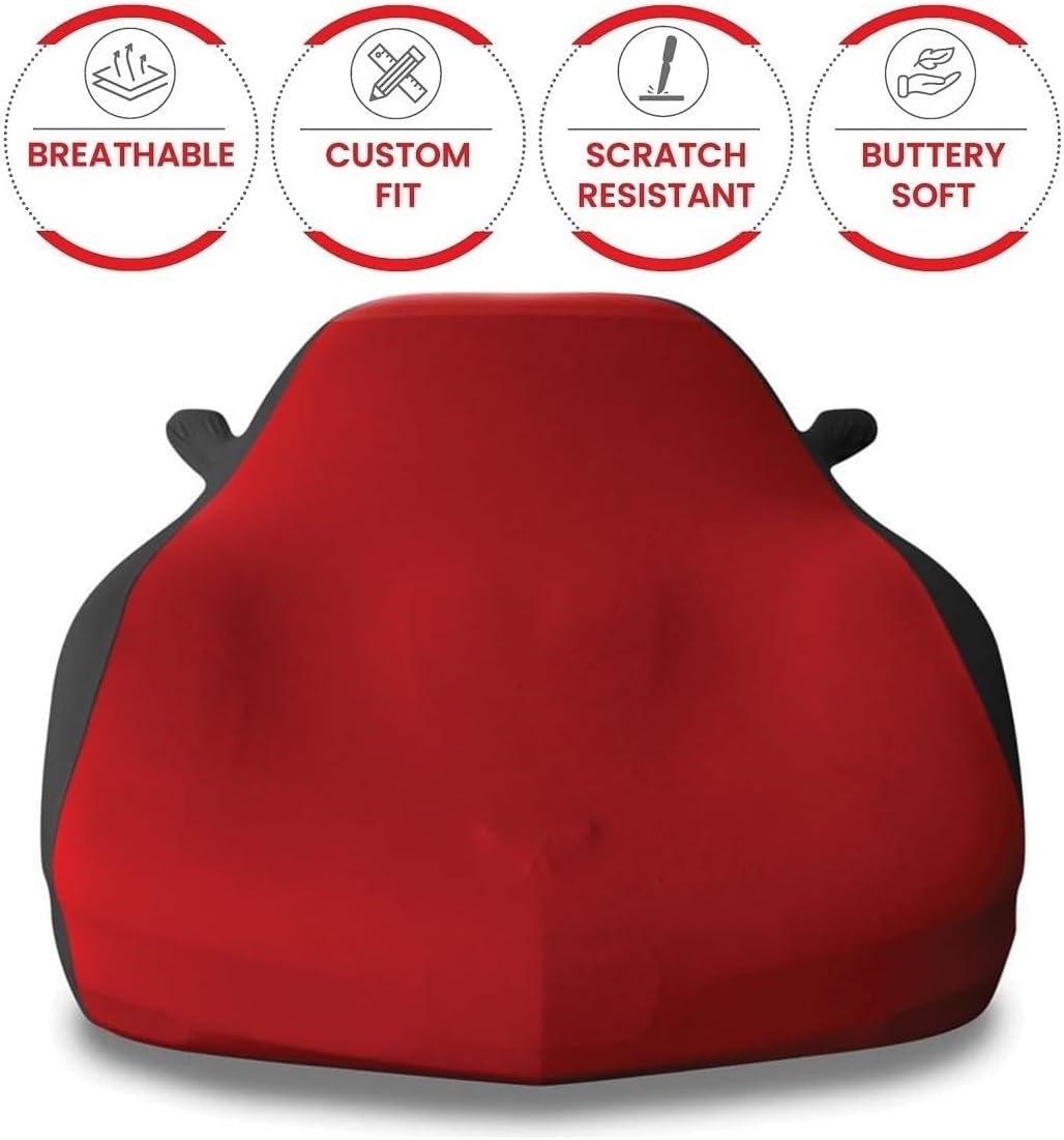 Corvette Ultraguard Stretch Satin Sport Car Cover - Dark Red/Black - Indoor : 1984-1996 C4