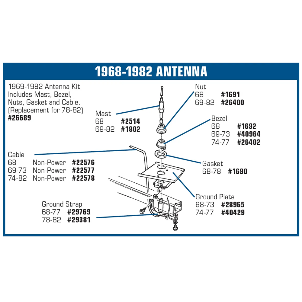 C3 1969-1982 Corvette Antenna Mast