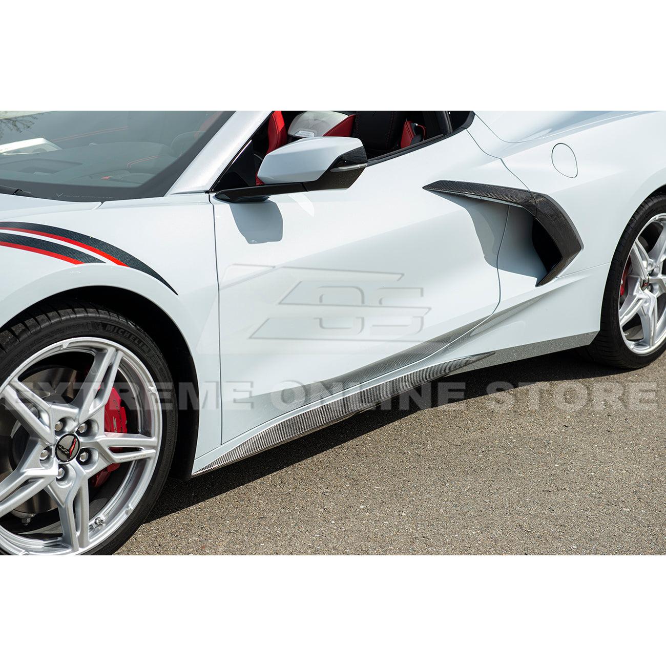 Corvette C8 Stingray & Z51 Factory Style Carbon Fiber Tape-On Side Door Garnish:2020-2025