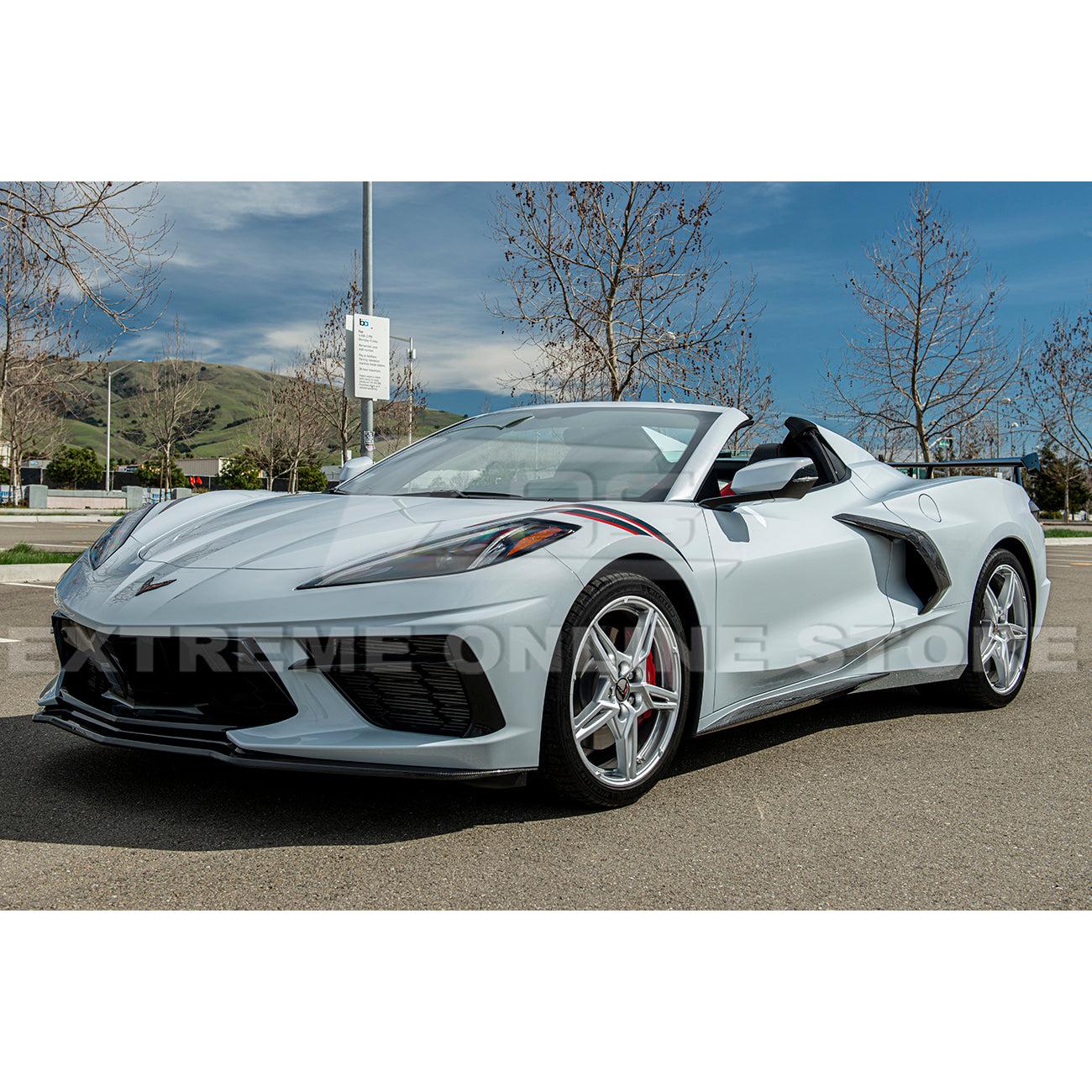 Corvette C8 Stingray & Z51 Factory Style Carbon Fiber Tape-On Side Door Garnish:2020-2025