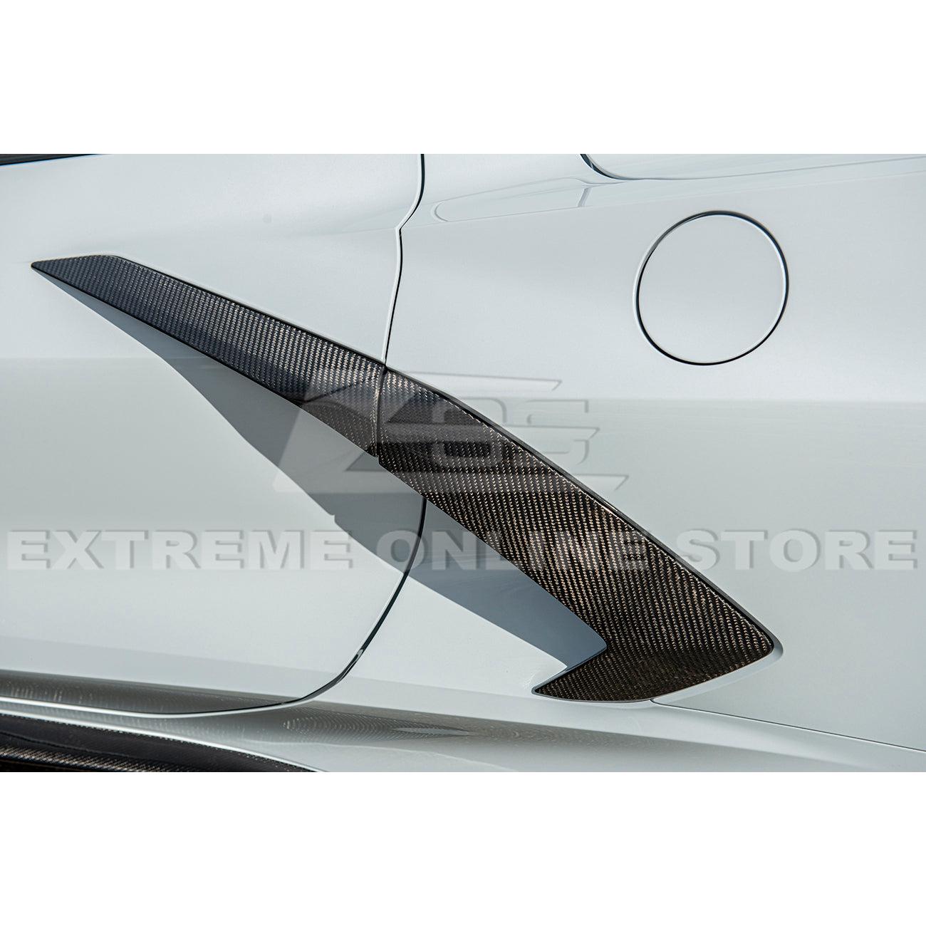 Corvette C8 Stingray & Z51 Factory Style Carbon Fiber Tape-On Side Door Garnish:2020-2025