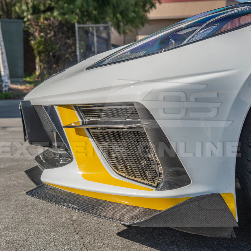 Corvette C8 Front Mesh Grill Insert Cover Gloss Black : 2020-2025