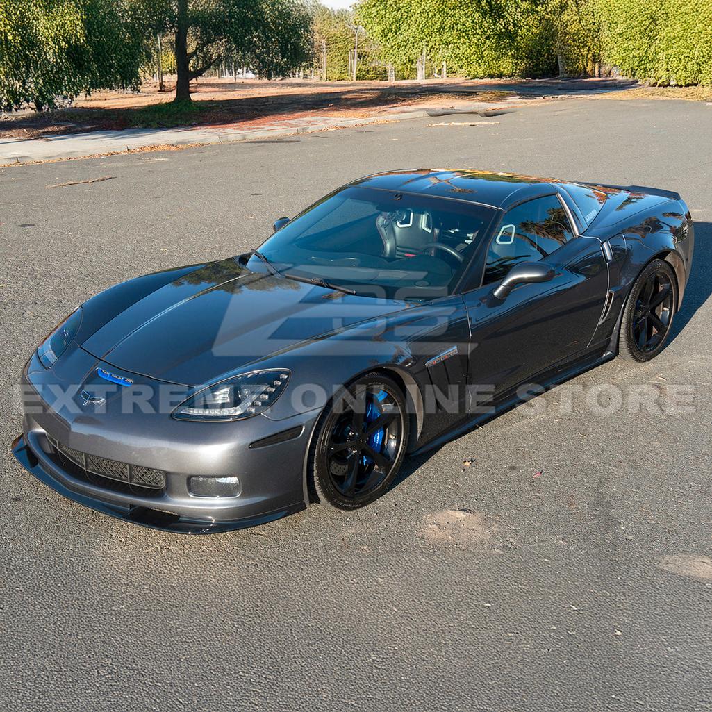 Corvette C6 Grand Sport / Z06 Front Splitter Lip & Side Skirts Rocker Panels : 2006-2013 C6 Z06, Grand Sport, ZR1