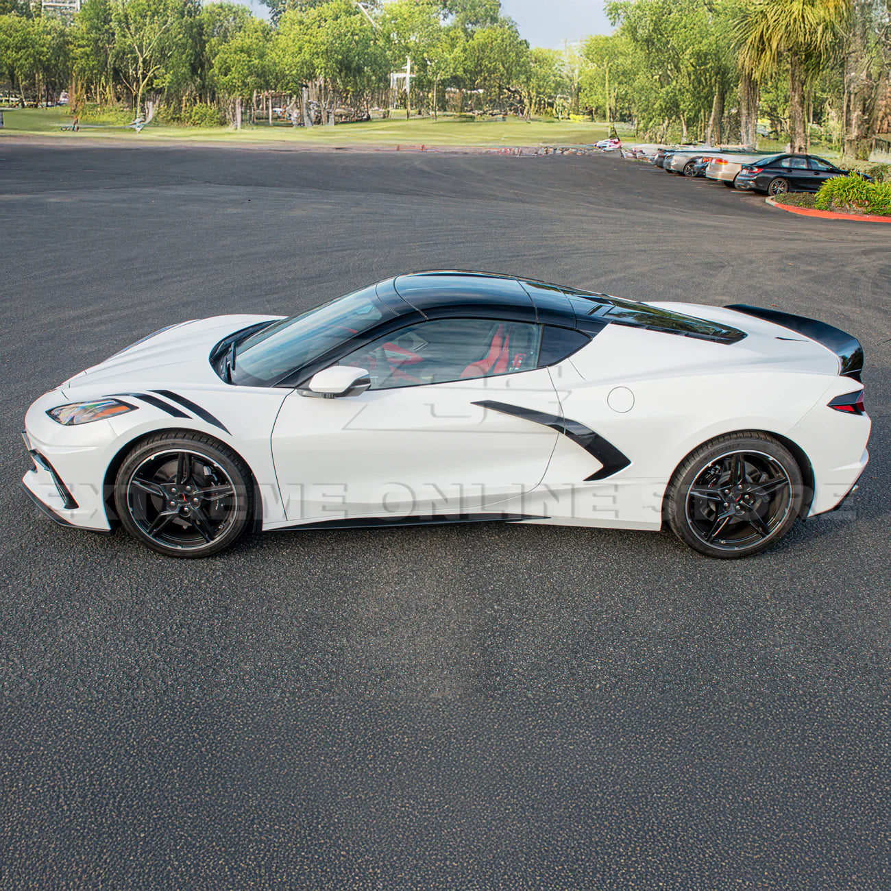 C8 Corvette Z51 Gloss Black Side Skirts : 2020-2025