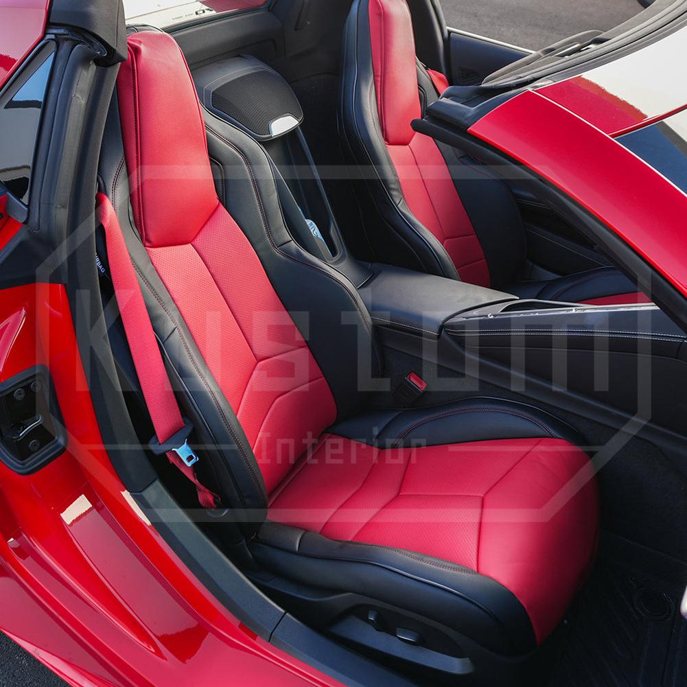 Corvette Custom Leather Seat Covers - GT1 Standard Seats : 2020-2026 C8 Stingray, Z51, Z06