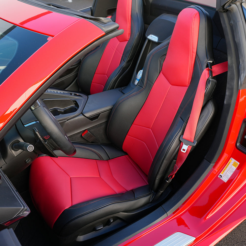 Corvette Custom Leather Seat Covers - GT1 Standard Seats : 2020-2025 C8 Stingray, Z51, Z06