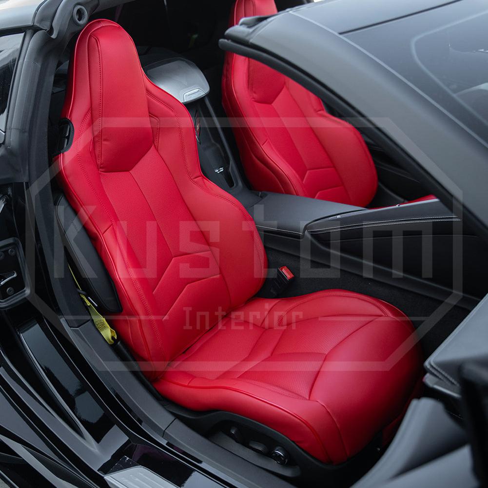 Corvette Custom Leather Seat Covers - GT1 Standard Seats : 2020-2026 C8 Stingray, Z51, Z06