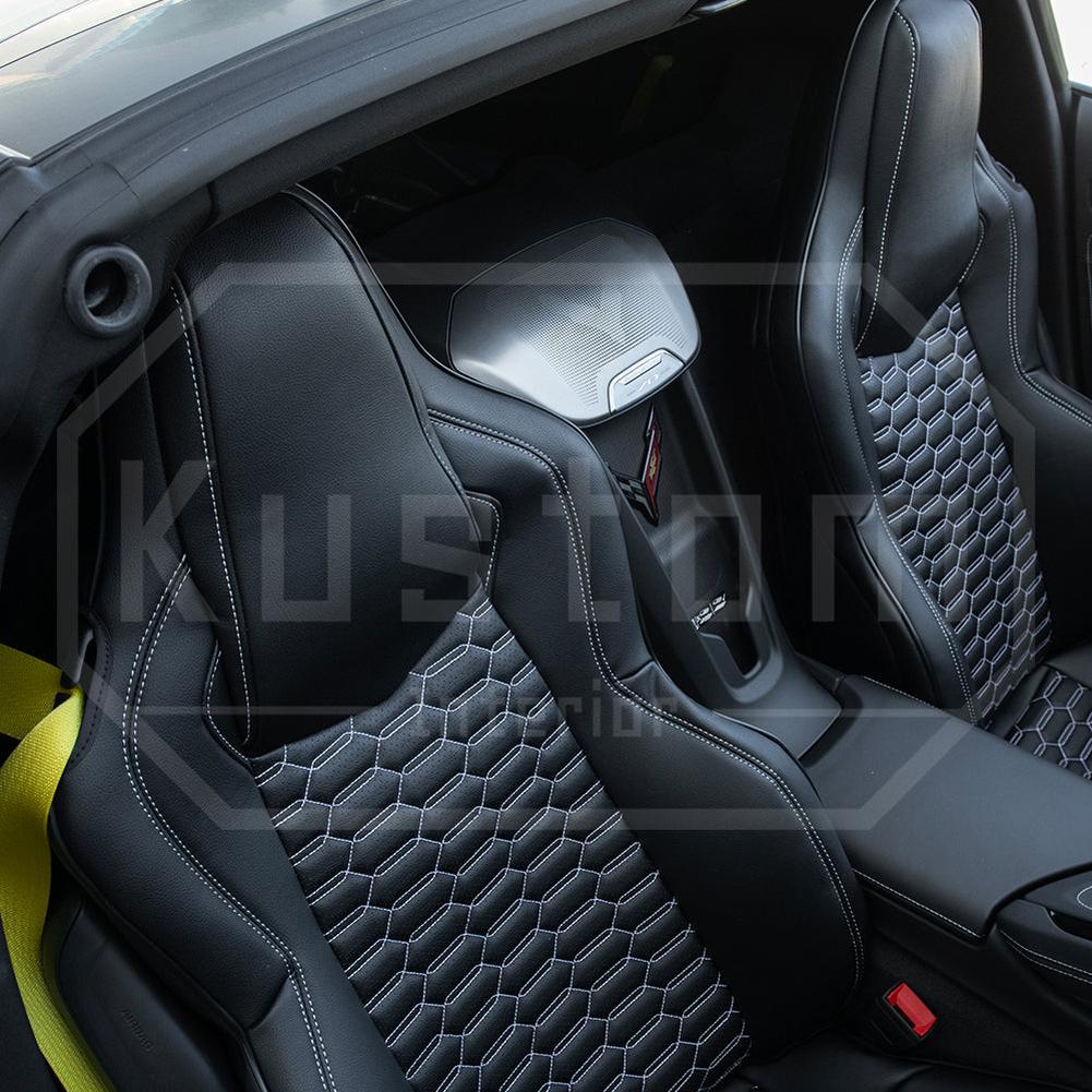 Corvette Custom Leather Seat Covers - GT1 Standard Seats : 2020-2026 C8 Stingray, Z51, Z06