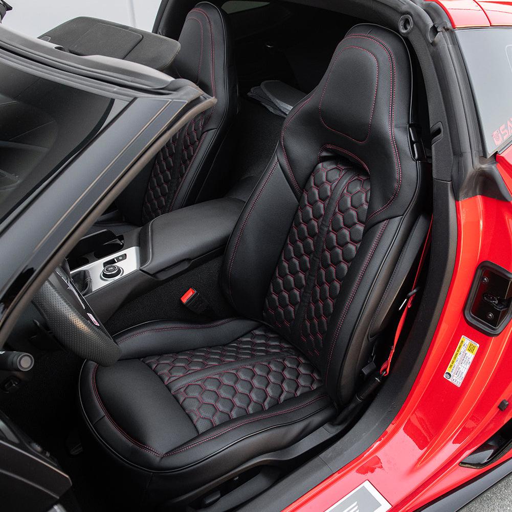 Corvette Custom Leather Seat Covers - Standard Seats : 2014-2019 C7 Stingray, Z51, Z06, Grand Sport