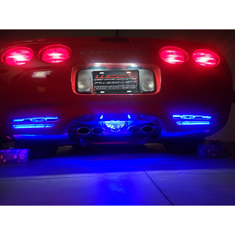Corvette Rear Fascia Lower Vent Lighting Kit w/ Exhaust Plate Light : 1997-2004 C5, Z06