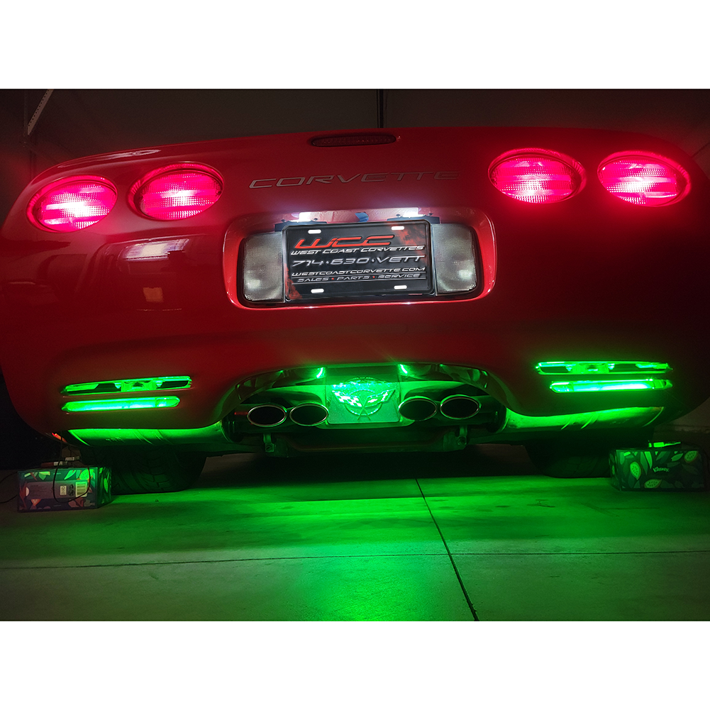 Corvette Rear Fascia Lower Vent Lighting Kit w/ Exhaust Plate Light : 1997-2004 C5, Z06
