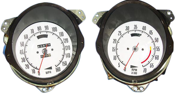 C3 1968-1974 Corvette Dash Gauge Face Overlays Big Block Gauge Kit - W/Easy Install Kit - Metallic Gold