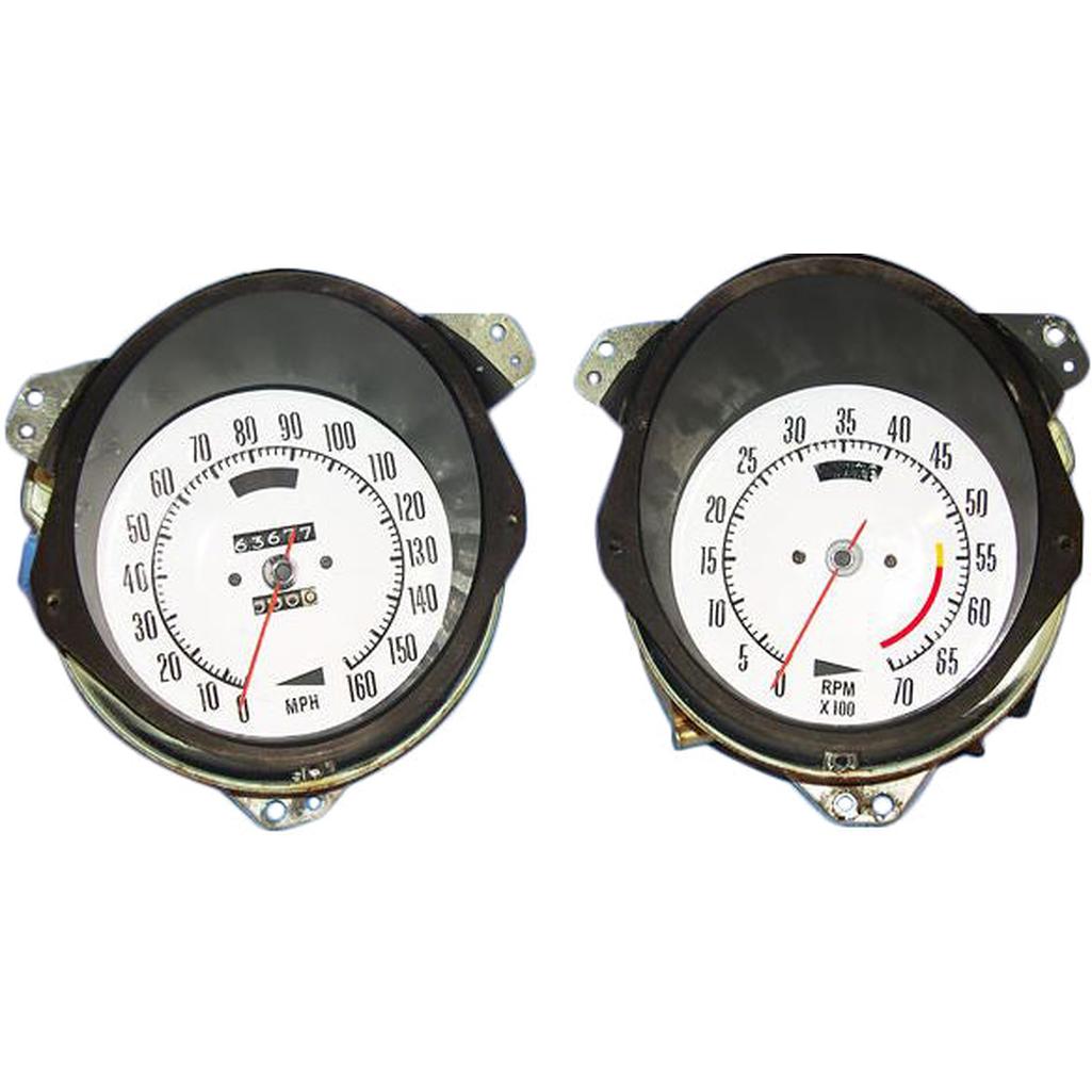 C3 1978-1982 Corvette Dash Gauge Face Overlays Gauge Kit - White