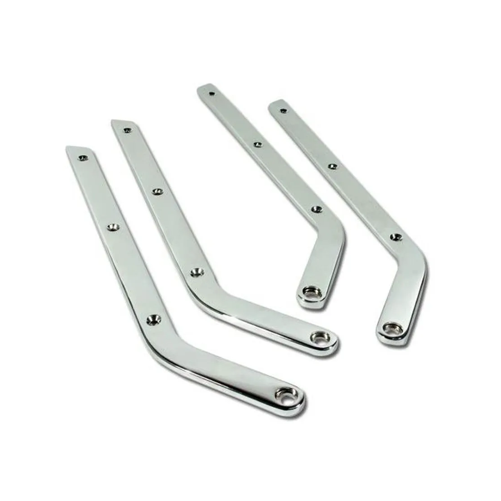 C2 1967 Corvette Side Seat Chrome Sets - 4pc Sets -  W/12pc Chrome Screw Kit