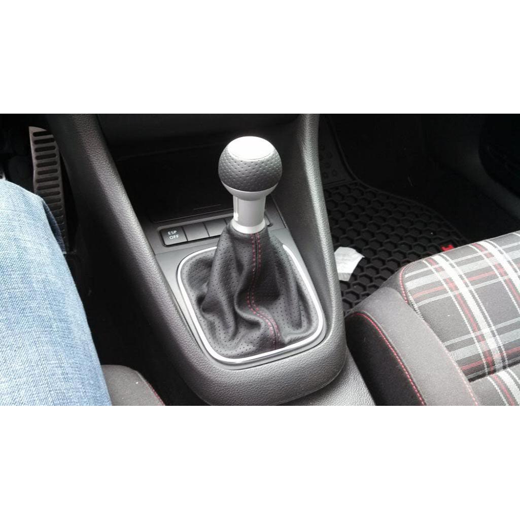 C3 1968-1976 Corvette Perforated Leather Shift Boot - Manual - Black W/Black Stitch