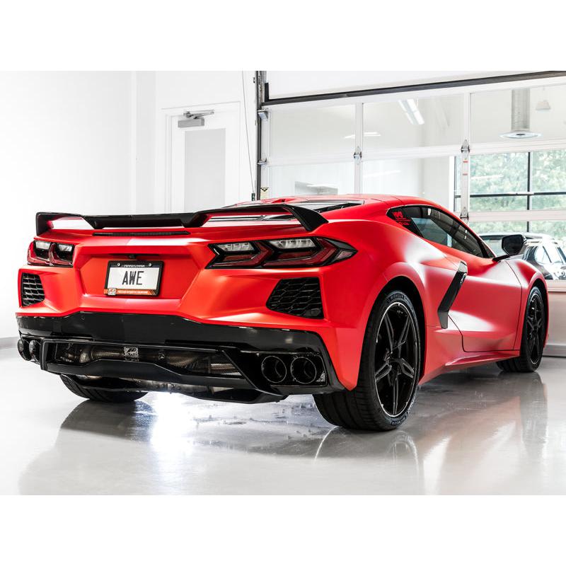 Corvette C8 AWE Tuning Corvette Touring Edition Exhaust - Quad Diamond Black Tips