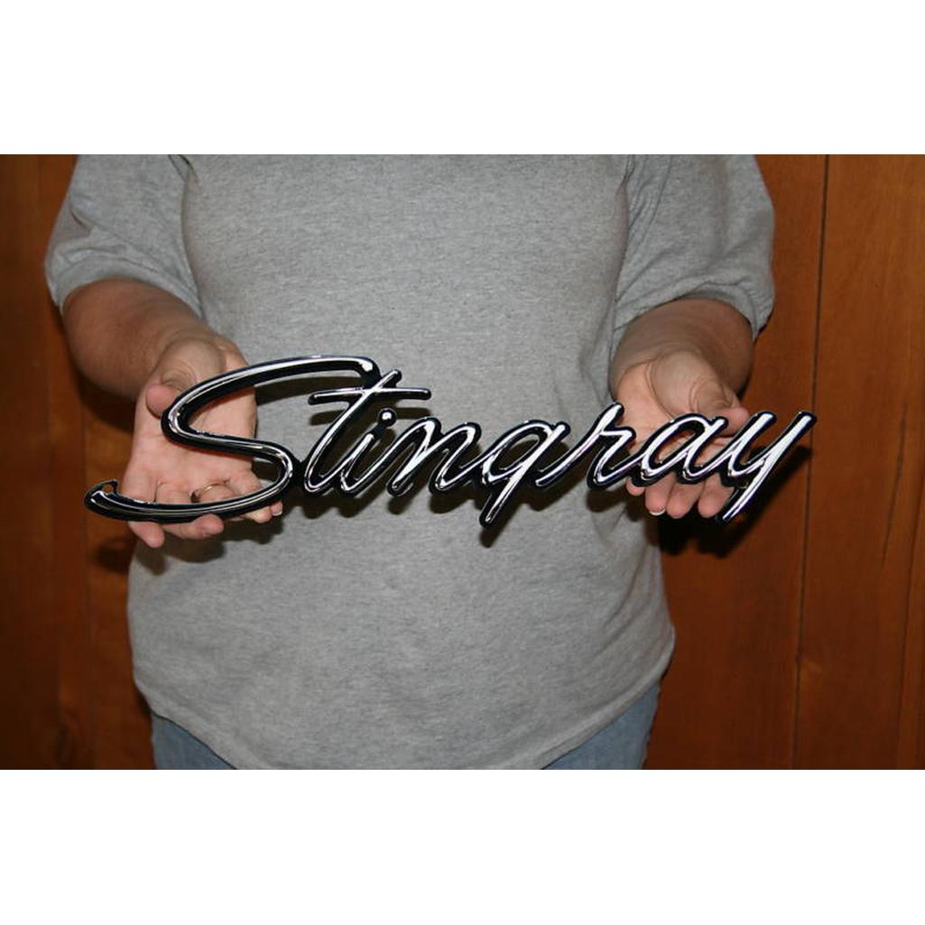 C3 1968-1976 Corvette Stingray Side Fender Emblem Metal Sign - 18 x 4
